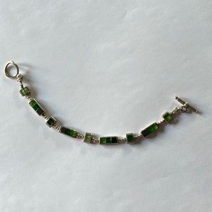 Bracelet with Silver and Green Stones